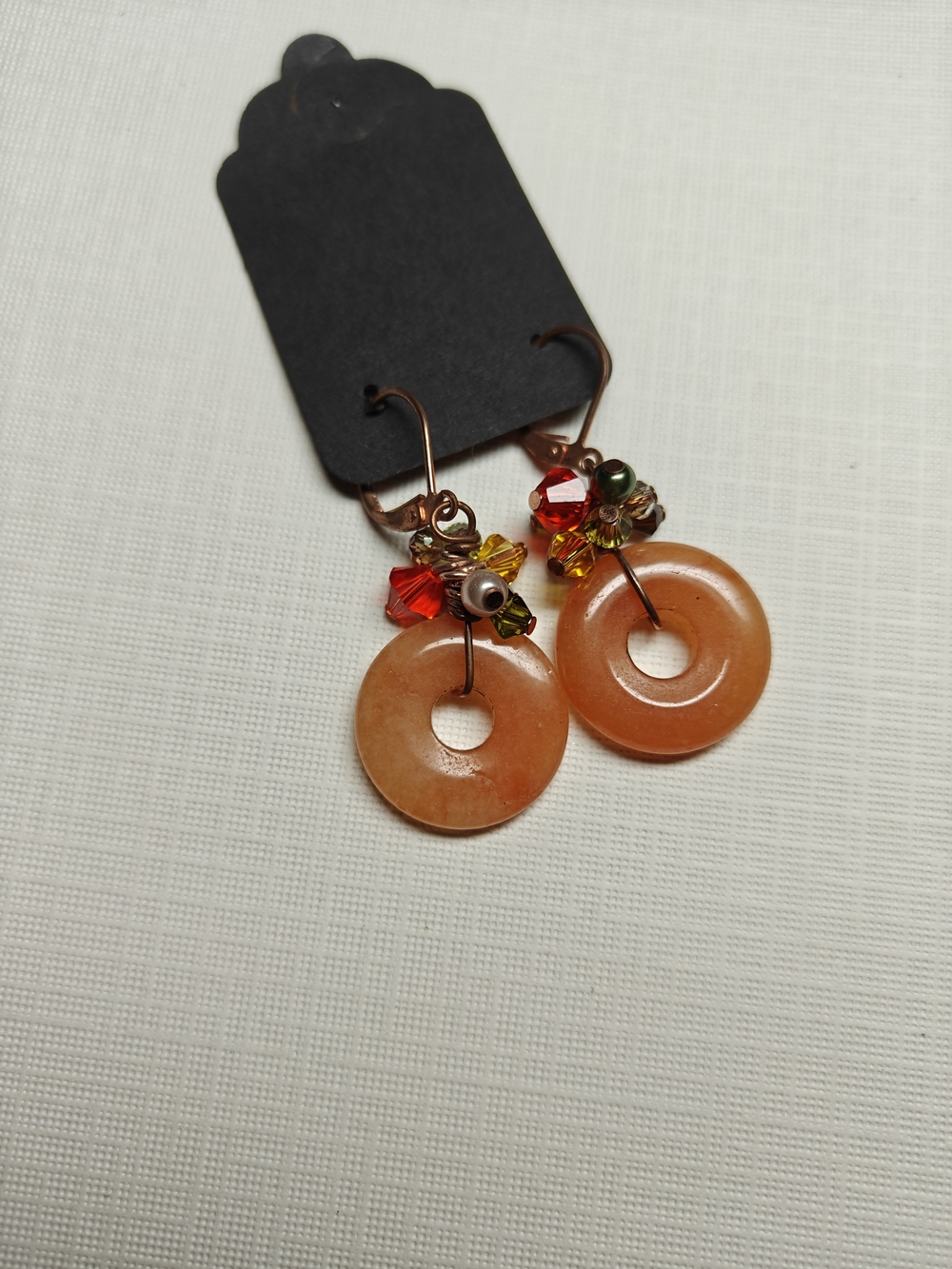 Handmade Red Adventurine Earrings Swarovski Crystal & Freshwater Pearls